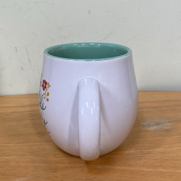 Hallmark Coffee Mug Cup Life with Friends is Simply Better Green White 14 Oz - Picture 2 of 9